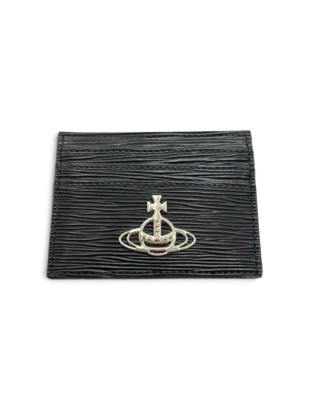 Vivienne Westwood Ribbed Thin Card Holder – Black